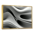 thumbnail image 2 of Designart Waves framed wall art, Endless Ripples in White and Black , Abstract Modern Waves Large framed wall art decor, White Modern Gold framed wall art, 32x24 inches Gold Frame, 2 of 5