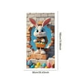 thumbnail image 4 of KOYPTL Easter Door Cover for Front Door, Cute Easter Bunny Egg Wreath Pattern for Front Door, Welcome Door Porch Sign Banner for Spring Holiday Party Easter Decorations Indoor, 35.4x70.8 inch, F, 4 of 7