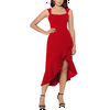 Xscape Women's Double Strap High Low MIDI Dress Red Size 6