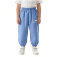 thumbnail image 3 of Bovxnpu Girls Casual Joggers Lightweight Pants High Waisted Solid Loose Casual Jogger Pants Kids Pants, 3 of 8