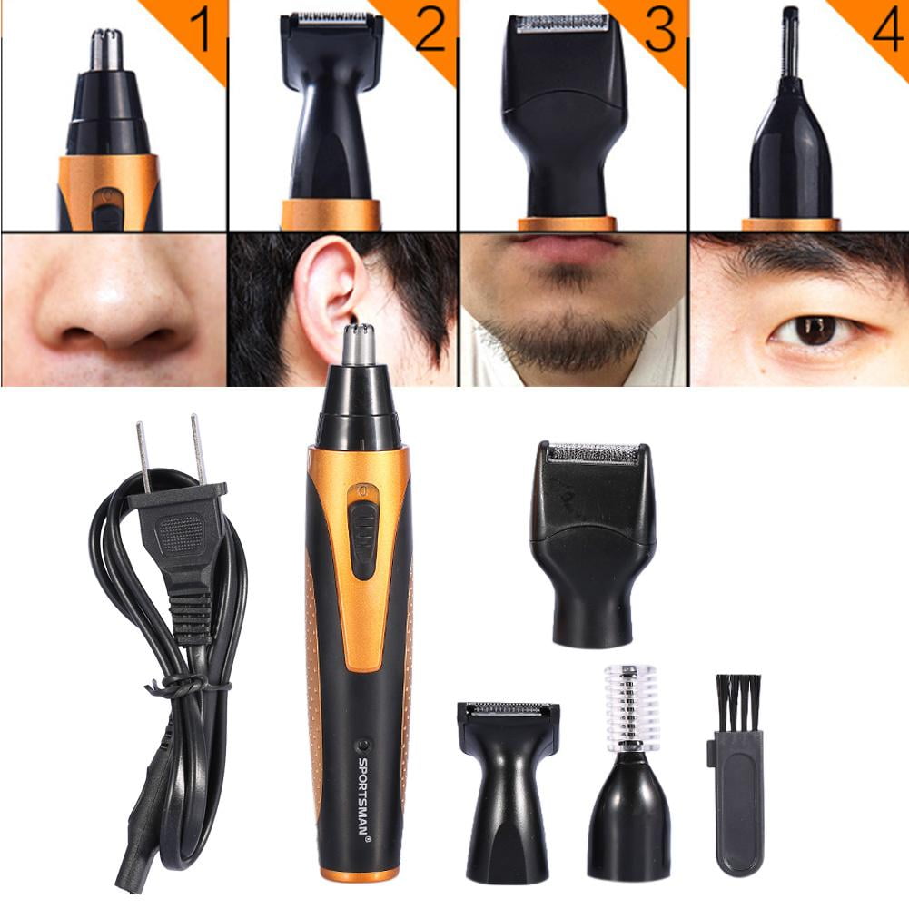 HERCHR 4 In 1 Rechargeable Men Nose Ear Temple Hair Trimmer Beard