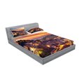 thumbnail image 2 of Ambesonne Colorful Fitted Sheet & Pillow Sham Set, Cityscape of Lisbon, Full, Brown, 2 of 2