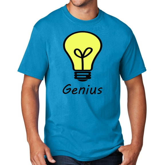 Men's Genius Lightbulb T-shirt, Large Sapphire Blue - TALL