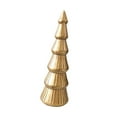 thumbnail image 2 of CarpNettore Wooden Artificial Christmas Tree Christmas Decoration Figurine Small Tabletop Xmas Tree for Outdoor Mantel Window Shelf Party Gold 11x11x34cm, 2 of 7