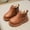 B_ Brown, variant on Mwjwdo Girls Leather Shoes Short Boots Fleece-lined Thickened Casual Style Comfortable Insole Children Footwear Winter Essentials Brown 5.5-6Years