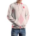 thumbnail image 5 of Pink Hearts Argyle Pattern 3D Print Hoodie Men Women Autumn Thin Pullover Sweatshirt Vintage Streetwear Tops, 5 of 6
