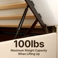 thumbnail image 4 of Aiho Queen Lift Up Storage Bed, Queen Size Bed Frame with Big Underneath Storage & Modern Wingback Headboard & No Box Spring Needed - Beige, 4 of 10