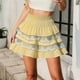 thumbnail image 2 of Falda corta gótica Lolita para mujer: cintura alta elástica, ribete de encaje, volantes escalonados, estilo informal evasé, 2 of 4