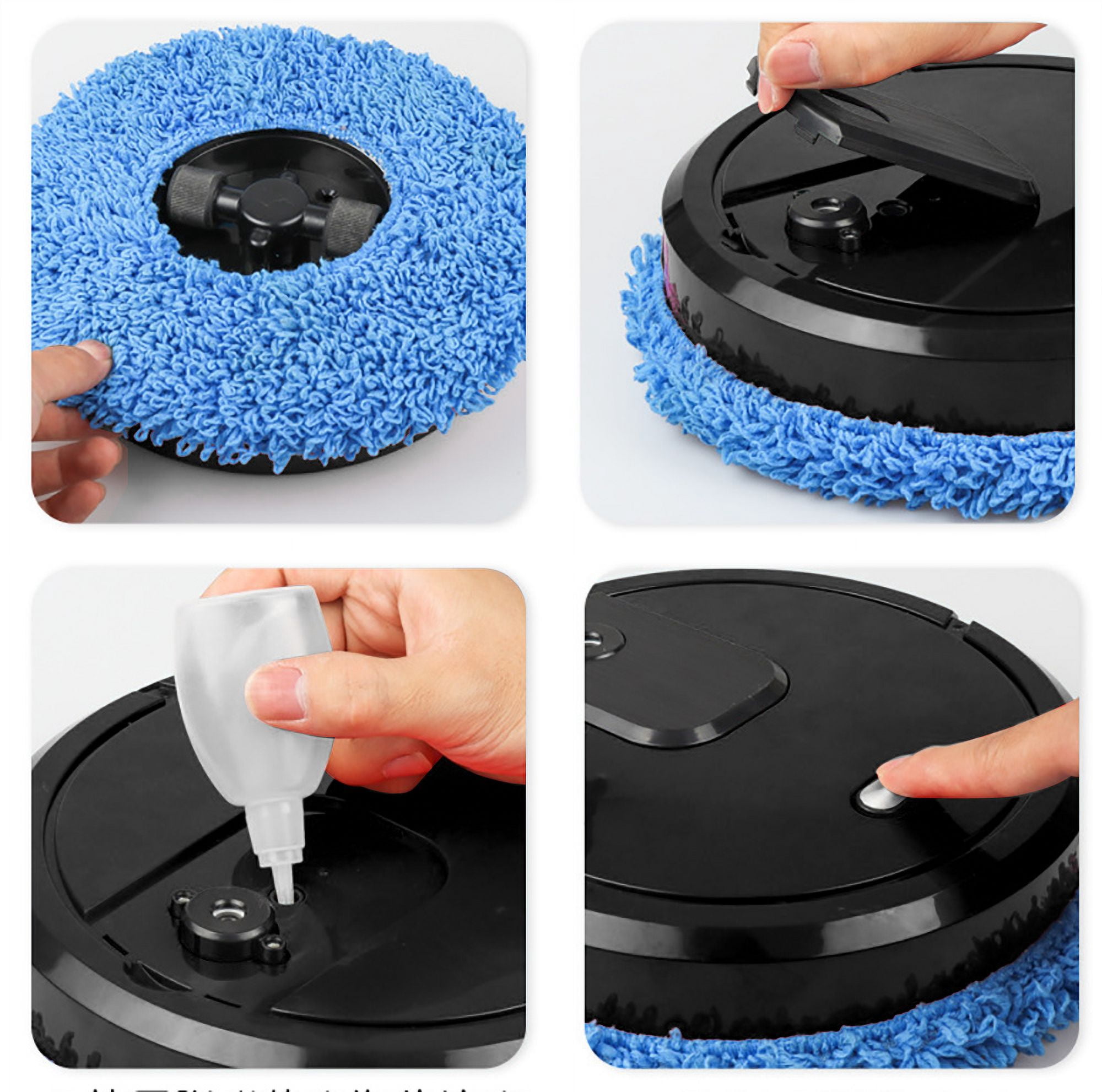 Intelligent Dry and Wet Mopping Machine Spray Sweeping Robot, Black