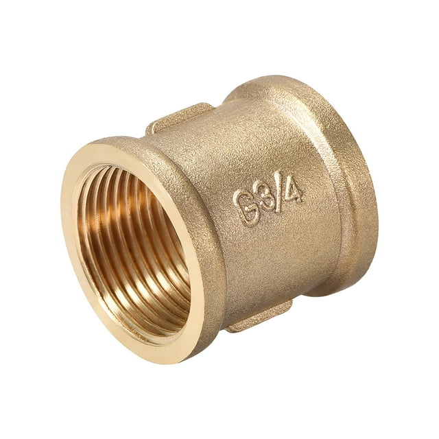 Unique Bargains Brass Cast Pipe Fittings Coupling 3/4 x 3/4 G Female Thread Gold Tone 1pcs