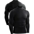 thumbnail image 2 of Cadmus Men's 3 Pack Athletic Compression Shirt Workout Long Sleeve Shirt Running Shirts , Black + Grey+ Red, 2 of 8