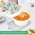thumbnail image 3 of Yayeee Pot Holders Kitchen Heat Resistant with Pocket 7"x9.8" Cotton Oven Cooking Hot Pads, Blue Doodle Pattern, 3 of 7