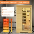thumbnail image 4 of 1 Person Mini Far Infrared Sauna Room, Wood Side-Opening Indoor Sauna Low EMF 5 Heating Panels 1050W Infrared Therapy for Personal Wooden Dry Sauna Home Spa Room Valentine's Day, 4 of 5