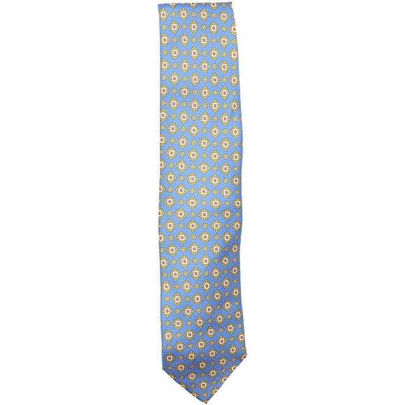Bigi Cravate pour Homme Cravatte-Milano Bleu Ciel / Rouge Or Blanc en Soie Gros-Grain à Imprimé Floral - Taille Unique