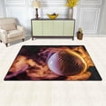 thumbnail image 3 of SKYSONIC Lightweight Soft Area Rugs White Baseball in Multicolored Smoke Floor Mat Doormat for for Rooms Entrance Hardwood Floor Living Room Nursery Rugs, 31x20 inch, 3 of 6