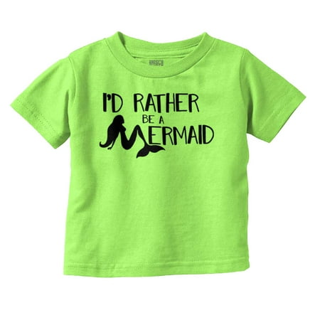 

I d Rather Be a Mermaid Beach Vibes Youth T Shirt Tee Girls Infant Toddler Brisco Brands 12M