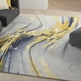 thumbnail image 2 of Nourison  Prismatic Modern Abstract Gold Watercolor Area Rug 9'9" x 13'9" - Grey/Gold, 2 of 7