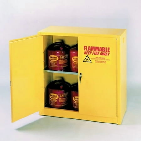 Flammable Liquid Storage, Self-Closing Cabinet, 30 Gallon