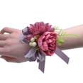 thumbnail image 1 of Peonía Dalia Novia Y Dama De Honor Flor De Simulación De Tela De Seda - Flor De Muñeca Color Ciruela, 1 of 11