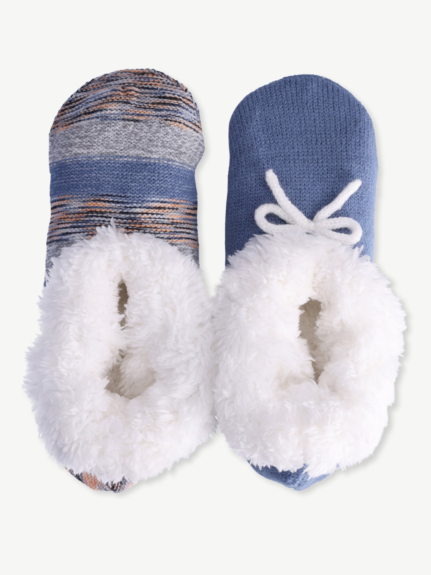 Joyspun Women's Knit Slipper Socks, 2-Pack, Size 4-10
