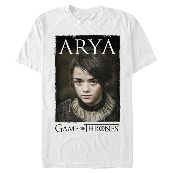 Men's Game of Thrones Arya Portrait Graphic Tee White Small