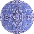 thumbnail image 1 of Ahgly Company Machine Washable Indoor Round Geometric Blue Traditional Area Rugs, 6' Round, 1 of 4