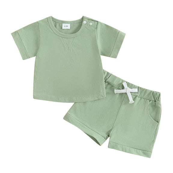Bagilaanoe 2pcs Newborn Baby Boy Girl Shorts Set Short Sleeve T Shirt Tops   Shorts 3M 6M 12M 18M 24M Infant Casual Summer Clothes
