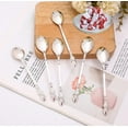 thumbnail image 5 of Home Decoration Swan Spoon Creative European-style High-end Stainless Steel Coffee Spoon Light Luxury Salad Coffee/Dessert Spoon Cutlery Flatware Modern Decoration Set with Holder 7 PCS/Set (Silver), 5 of 7
