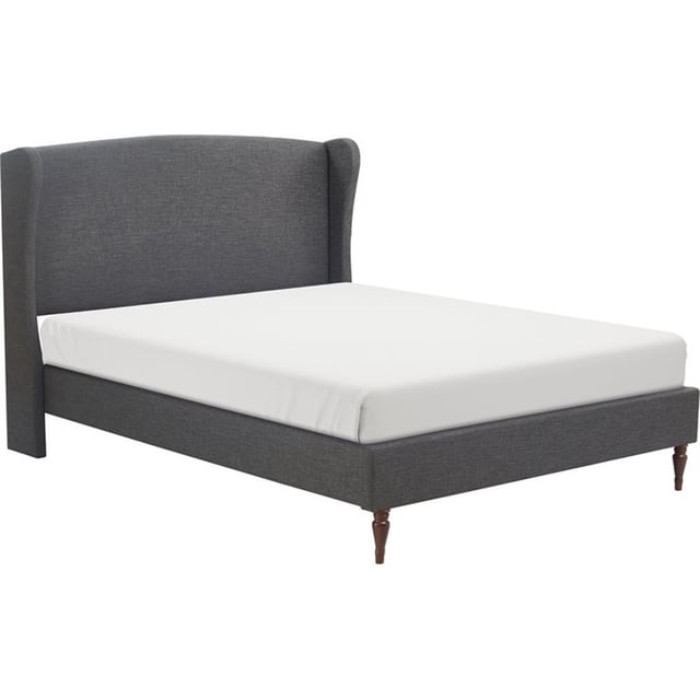 Finch Elmhurst Solid Wood Wing Bed Frame Queen Size in Gray