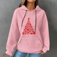 thumbnail image 6 of Women Trendy Hoodies Plus Size S-5XL Waffle Knit Christmas Sweatshirt Pink Hooded Pullover Sweater with Pocket (2XL, Pink), 6 of 6
