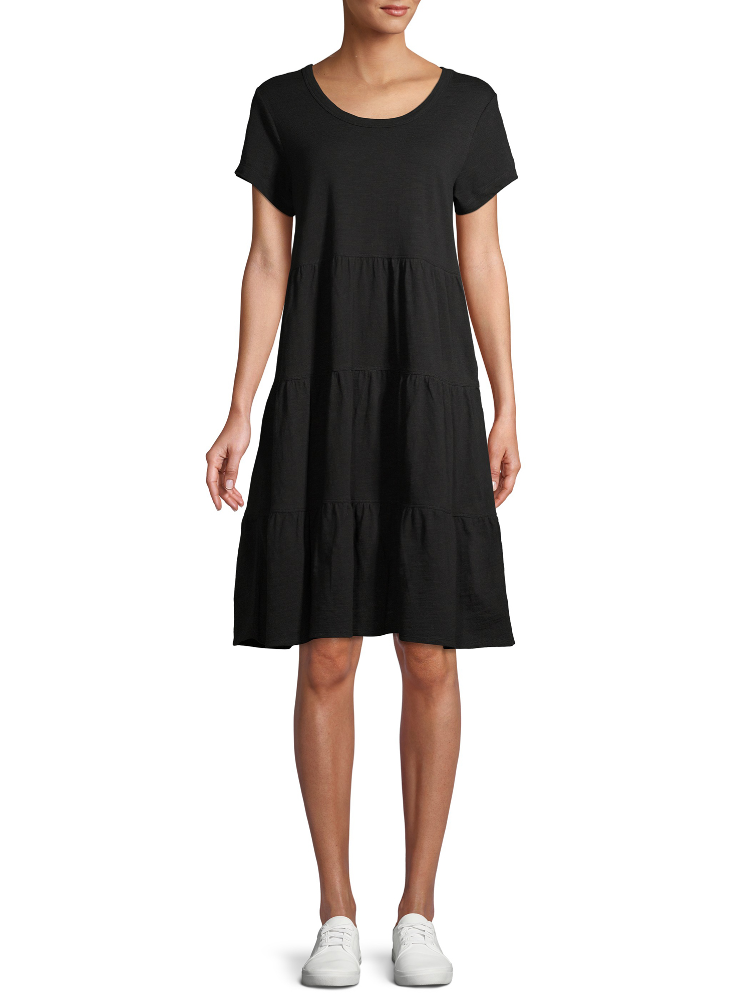 Time and Tru Women's Tiered Knit Dress - image 5 of 6