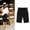 X-307Black, variant on ZHOGXU Women Plus Size High Waisted Shorts With Pocket Drawstring Elastic Waist Solid Color Knee Length Comfortable Breathable Shorts For Outdoor Activities,Black,L