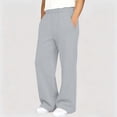 thumbnail image 5 of Tdoqot Girls Fleece Sweatpants with Pockets- Elastic Waist Baggy High Rise Casual Wide Leg Joggers Gray Size 6, 5 of 8