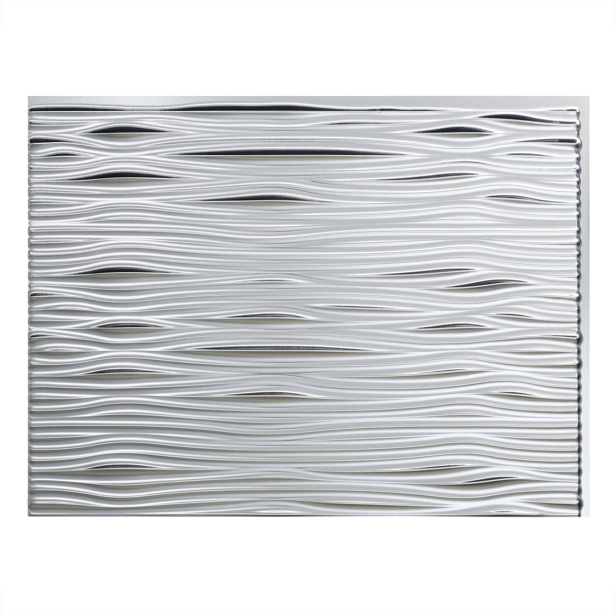 Fasade Easy Installation Waves Brushed Nickel Backsplash Panel for Kitchen and Bathrooms 18 sq ft Kit