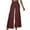Burgundy, variant on Lovskoo Wide Leg Pants for Women Cotton and Linen Summer Casual Solid Color Pockets Elastic High Waisted Long Pants Pants Beige
