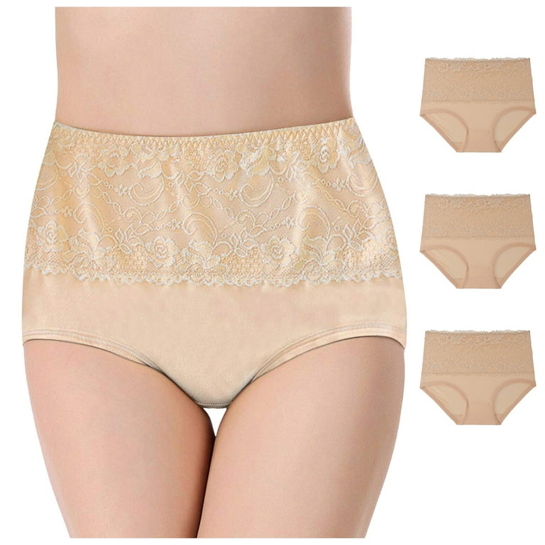 DORKASM Super Absorbent Period Panties High Waisted Soft Seamless 3 Pack  Women's Period Underwear Menstrual Period Panties Underwear Complexion L