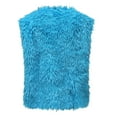 thumbnail image 6 of HTNBO Womens Faux Fur Vest Cropped Sleeveless Warm Winter Shaggy Open Front Outerwear Vest, 6 of 7