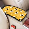 thumbnail image 2 of Bingfone Car Four-Season Universal Armrest Box Mat,Car Armrest Seat Cover Soft Leather Waterproof Armrest Cover Center Console Mat-Cute Bee Butterfly Yelllow, 2 of 7