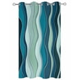 thumbnail image 2 of nqOlkjepod Outdoor Curtains for Patio Waterproof, Teal Ombre Outdoor Privacy Panels Grommet, Abstract Art Moire Ocean Waves Blackout Outside Curtains for Porch/Cabana/Pergola/Gazebo 54"x84", 1 Panel, 2 of 8