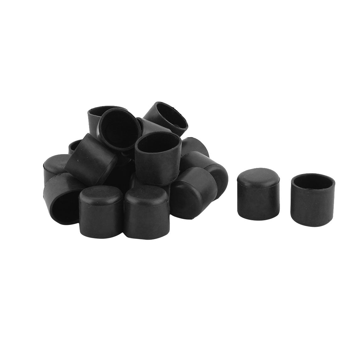 Unique Bargains 20 Pcs Antislip PVC Round 19mm Dia Chair Foot Cover Table Furniture Leg Protector Black