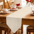 thumbnail image 2 of Cream Table Runner Linen Burlap Table Runner 72 Inches Long Farmhouse Vintage Cream Solid Color Modern Dresser Scarves for Kitchen Island Coffee Dining Room Party Wedding Holiday Decor 13"x72", 2 of 8