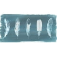 thumbnail image 2 of Popp, Grace 24x14 White Modern Wood Framed Museum Art Print Titled - Feathers on Dusty Teal I, 2 of 4