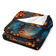 thumbnail image 3 of GXFC Halloween pumpkin eerie gate blanket, comfortable and soft, warm casual blanket, printed design, winter sofa dormitory home decoration, must-have travel product. Size is 30x40 inches., 3 of 5