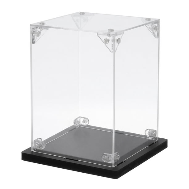 Caja de exhibición de acrílico Uxcell, 4"x4"x6" transparente, organizador a prueba de polvo para coleccionables y figuras de acción