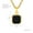 Black Acrylic Gold, variant on Titanium Steel Hip Hop Turquoise Black Square Pendant For Men And Women