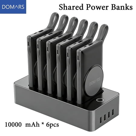 Domars 22.5W Portable Charging Station with 6pcs 10,000mAh Portable Power Banks