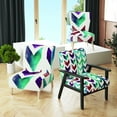 thumbnail image 2 of Designart "Geometric Pattern Of Red And Blue Arrows" Upholstered Transitional Accent Chair - Arm Chair, 2 of 5