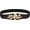 Black, variant on Gold Leaf Belt - Women's Skinny Elastic Waistband with Double Knot Buckle - Stretch Belt for Jeans