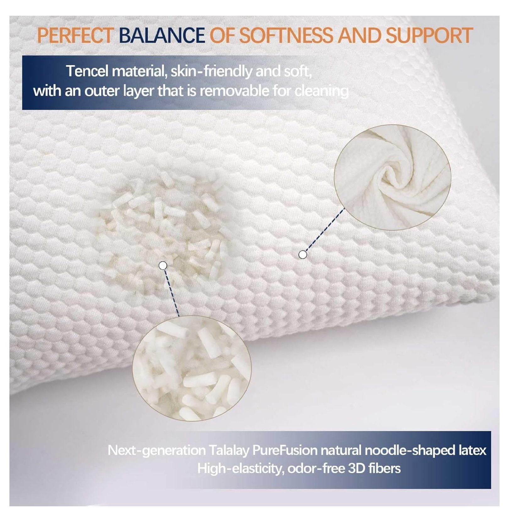 Talatex Premium Adjustable Latex Body Pillow, 3 Compartments Body Pillow Perfect Support and Full Body Pillow, Long Pillow with a Removable Ultra Cooling Pillowcase