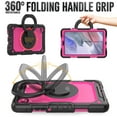 thumbnail image 2 of Samsung Galaxy Tab A7 Lite Heavy Case 8.7 Inch 2022 SM-T200/T205/T207 with Built-in Screen Protector, Dteck 3 in 1 Shockproof Bumper Full Body Drop Protection with 360° Ring Holder,Black+Rose, 2 of 8